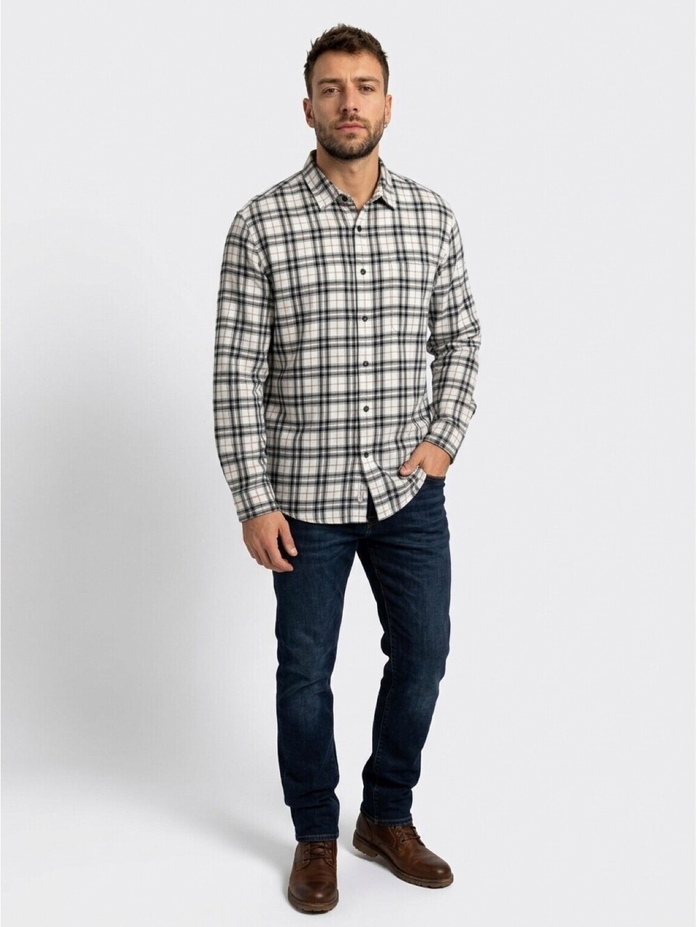 Timberland Men's Original Fit Plaid Button-Up Shirt, Size XL